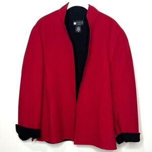 Carol Little Petite Reversible 100% Wool Open Cardigan Sweater Jacket Size PM